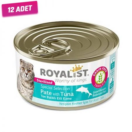 Royalist Ton Balıklı Ezme Tahılsız Yetişkin Kedi Konservesi 80 gr - 12 Adet