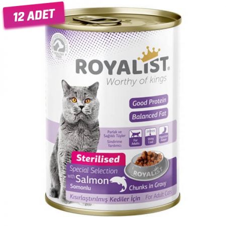 Royalist Somonlu Parça Etli Gravy Soslu Kısırlaştırılmış Kedi Konservesi 400 Gr - 12 Adet