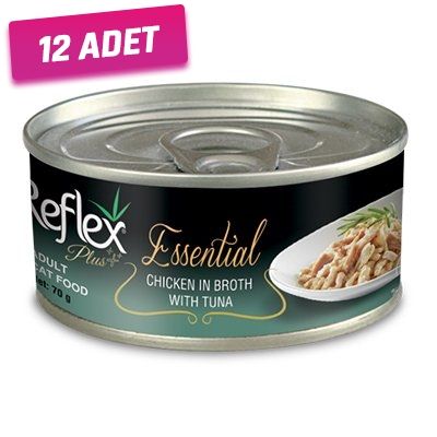 Reflex Plus Ton Balık ve Tavuklu Yetişkin Konserve Kedi Maması 70 Gr - 12 Adet