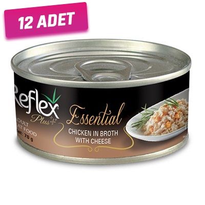 Reflex Plus Tavuk ve Peynirli Yetişkin Konserve Kedi Maması 70 Gr - 12 Adet