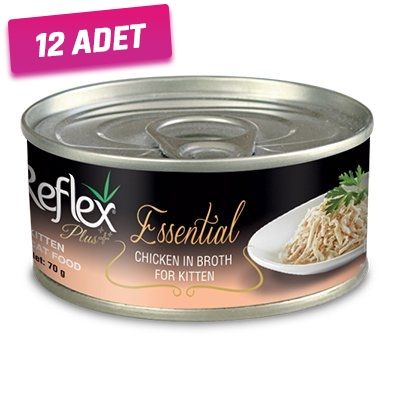 Reflex Plus Kitten Tavuklu Yavru Konserve Kedi Maması 70 Gr - 12 Adet