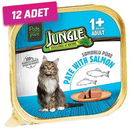 Jungle Balıklı Pate Yetişkin Konserve Kedi Maması 100 Gr - 12 Adet