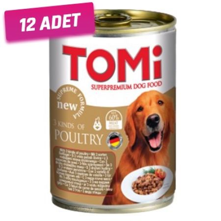 Tomi Kümes Hayvanlı Yetişkin Konserve Köpek Maması 400 Gr 1 Adet - 12 Adet