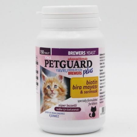 Petguard Yavru Kediler İçin Biotin Ve Sarımsaklı Bira Mayası Tablet 150 Adet