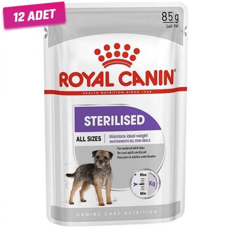 Royal Canin Sterilised Pouch Konserve Köpek Maması 85 Gr - 12 Adet