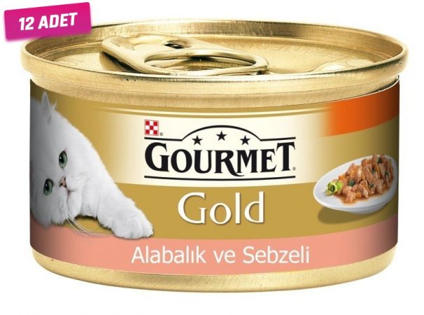 Gourmet Gold Alabalık ve Sebzeli Yetişkin Konserve Kedi Maması 85 Gr - 12 Adet