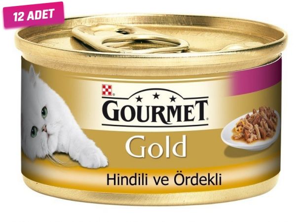 Gourmet Gold Ördek ve Hindili Yetişkin Konserve Kedi Maması 85 Gr - 12 Adet