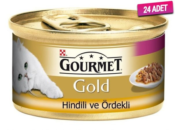 Gourmet Gold Ördek ve Hindili Yetişkin Konserve Kedi Maması 85 Gr - 24 Adet