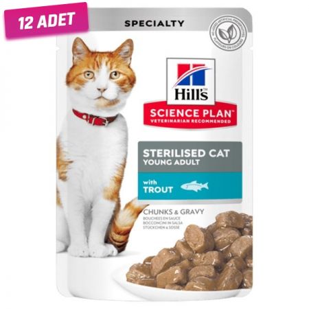 Hills Sterilised Alabalıklı Pouch Kısırlaştırılmış Konserve Kedi Maması 85 Gr - 12 Adet