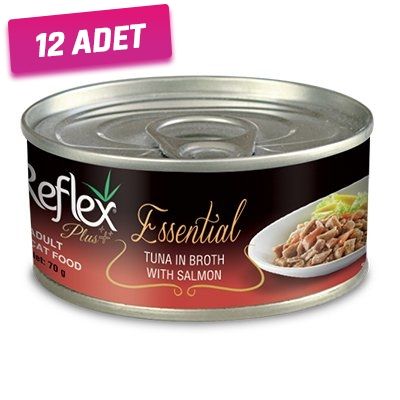 Reflex Plus Ton Balık ve Somonlu Yetişkin Konserve Kedi Maması 70 Gr - 12 Adet