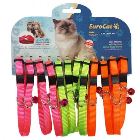 Eurocat Kedi Boyun Tasması Renkli 10mm/28 Cm (12 Adet)