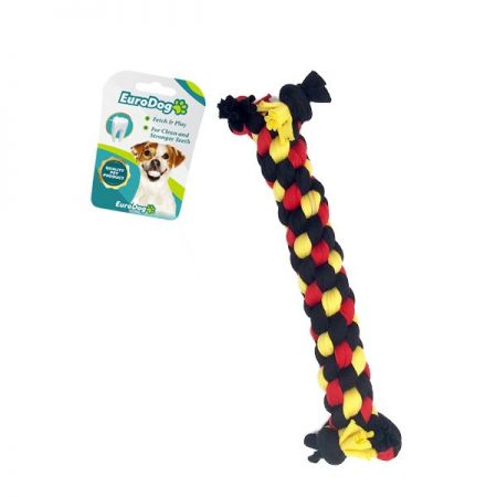 Euro Dog Dumbell Diş İpi Köpek Oyuncağı Sarı/Siyah/Kırmızı 24 Cm