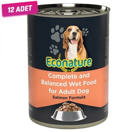 Econature Somonlu Yetişkin Köpek Konservesi 400 Gr - 12 Adet