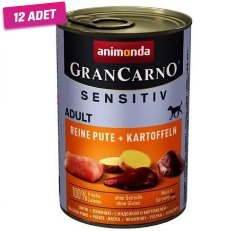 Animonda Gran Carno Sensitive Hindili ve Patatesli Yetişkin Köpek Konservesi 400 Gr - 12 Adet