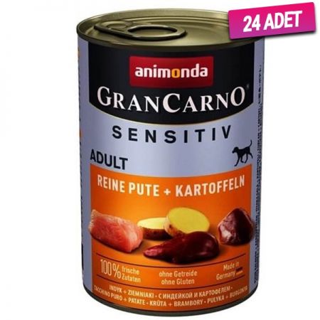 Animonda Gran Carno Sensitive Hindili ve Patatesli Yetişkin Köpek Konservesi 400 Gr - 24 Adet