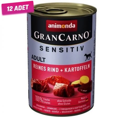 Animonda Gran Carno Sensitive Sığır Etli ve Patatesli Yetişkin Köpek Konservesi 400 Gr - 12 Adet