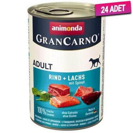 Animonda Gran Carno Sığır Etli ve Ispanaklı Yetişkin Köpek Konservesi 400 Gr - 24 Adet