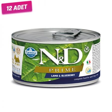 N&D Prime Kuzu Etli ve Yaban Mersinli Köpek Konservesi 140 Gr - 12 Adet