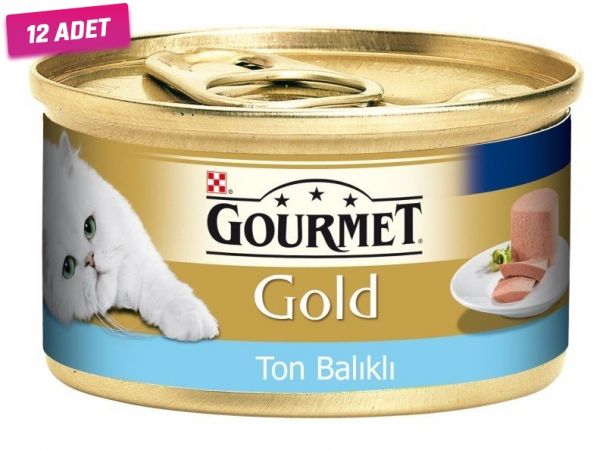 Gourmet Gold Kıyılmış Ton Balıklı Yetişkin Konserve Kedi Maması 85 Gr - 12 Adet
