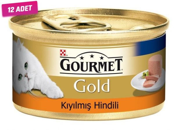 Gourmet Gold Kıyılmış Hindili Yetişkin Konserve Kedi Maması 85 Gr - 12 Adet