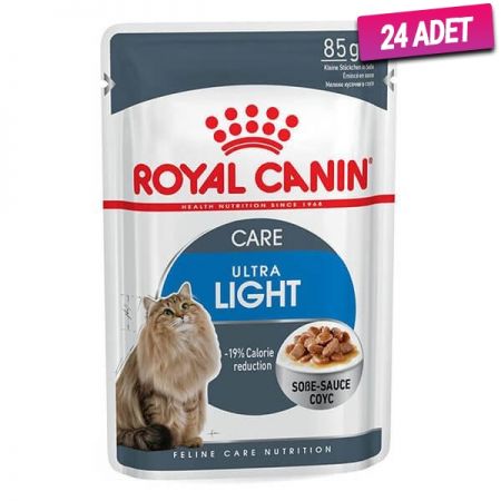 Royal Canin Ultra Light Gravy Pouch Diyet Kedi Maması 85 Gr - 24 Adet