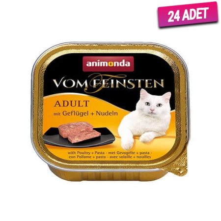 Animonda Kümes Hayvanı ve Makarnalı Yetişkin Konserve Kedi Maması 100 Gr - 24 Adet