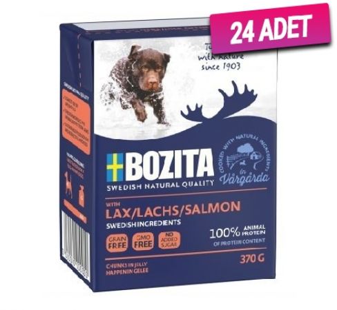 Bozita Somon Balıklı Tahılsız Köpek Konservesi 370 Gr - 24 Adet