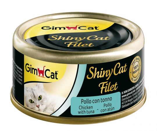 Gimcat Shinycat Fileto Tuna Balıklı Ve Tavuklu Yetişkin Kedi Konservesi 70 Gr