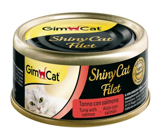 Gimcat Shinycat Tuna Balıklı Ve Somonlu Yetişkin Kedi Konservesi 70 Gr
