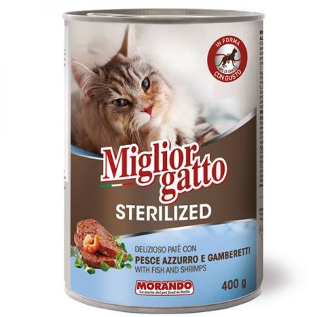 Miglior Gatto Sterilised Balık Ve Karidesli Kısırlaştırılmış Kedi Konservesi 400 Gr