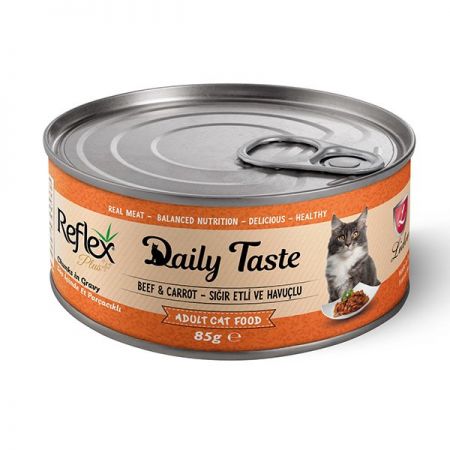 Reflex Plus Daily Taste Kıyılmış Sığır Eti Ve Havuçlu Yetişkin Kedi Konservesi 85 Gr