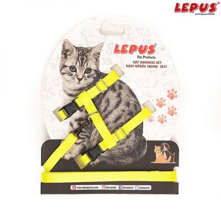 Lepus Kedi Göğüs Tasma Seti Sarı