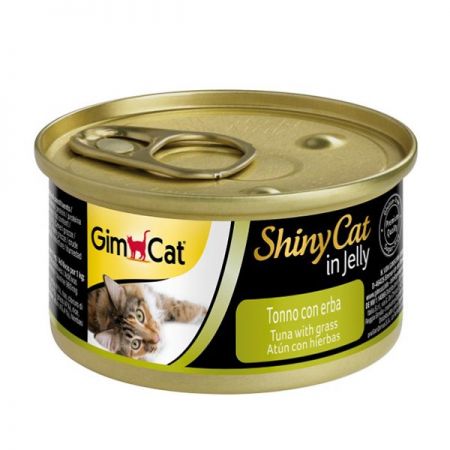 Gimcat Shinycat Tuna Balıklı Çimenli Yetişkin Kedi Konservesi 70 Gr
