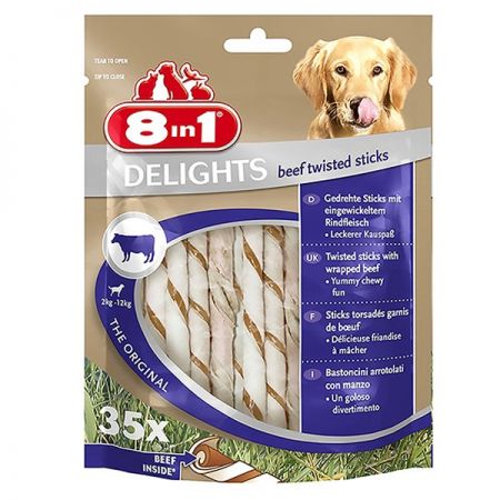 8in1 Delights Biftekli Köpek Ödül Çubuğu 35x190 Gr