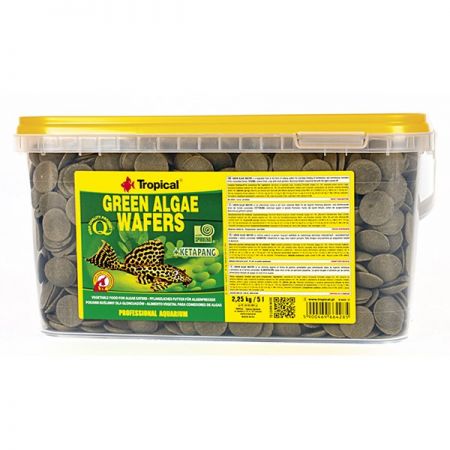 Tropical Green Algae Wafers Vatoz Balıkları için Yosunlu Yüzen Tablet Yem 5 Lt 2.25 Kg