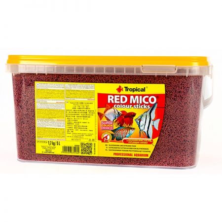 Tropical Red Mico Colour Sticks Kan Kurdu İçerikli Ekstrüde Balık Yemi 5 Lt 1.7 Kg