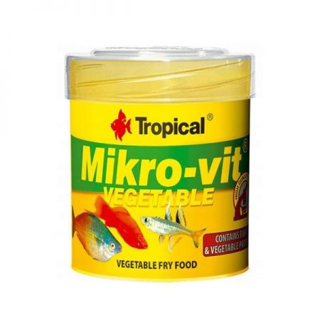 Tropical Mikro-Vit Vegetable Yavru Balıklar için Bitkisel Balık Yemi 50 Ml 32 Gr