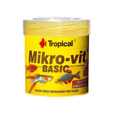 Tropical Mikro-Vit Basic Yavru Balıklar için Temel Yem Balık Yemi 50 Ml 32 Gr