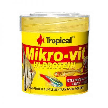 Tropical Mikro-Vit Hı-Protein Yavru Balıklar için Yüksek Proteinli Balık Yemi 50 Ml 32 Gr