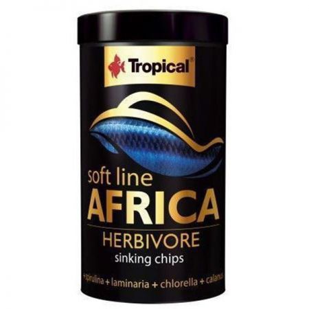 Tropical Softline Africa Herbivore Chips Afrika Balıkları için Batan Yumuşak Taneli Cips Balık Yemi 100 Ml 52 Gr