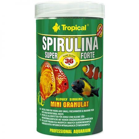 Tropical Spırulına Super Forte Mini Granulat Yüksek Besin GereksiniMli Özel Balık Yemi 100 Ml 56 Gr