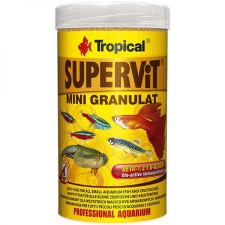 Tropical Süpervit Mini Granulat Küçük Akvaryum Balıkları için Granül Balık Yemi 100 Ml 65 Gr