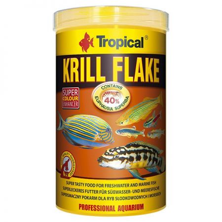 Tropical Krill Flakes Tropikal Balıklar için Krill İçerikli Pul Balık Yemi 100 Ml 20 Gr