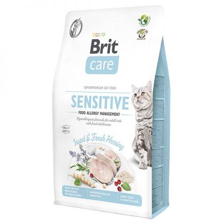 Brit Care Hipoalerjenik Sensitive Ringa Balıklı & Böcekli Tahılsız Hassas Yetişkin Kedi Maması 2 Kg