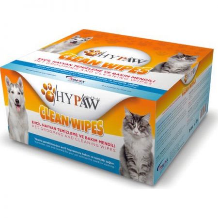 Hypaw Clean Wipes Kedi ve Köpekler için Temizleme ve Bakım Kesesi 15 Li Kutu 23x15cm