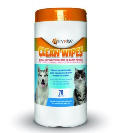 Hypaw Clean Wipes Kedi ve Köpekler için Temizleme ve Bakım Mendili 70 Adet 20x20 Cm