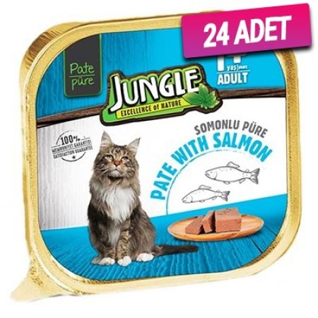 Jungle Balıklı Pate Yetişkin Konserve Kedi Maması 100 Gr - 24 Adet
