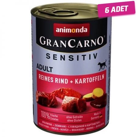 Animonda Gran Carno Sensitive Sığır Etli ve Patatesli Yetişkin Köpek Konservesi 400 Gr - 6 Adet