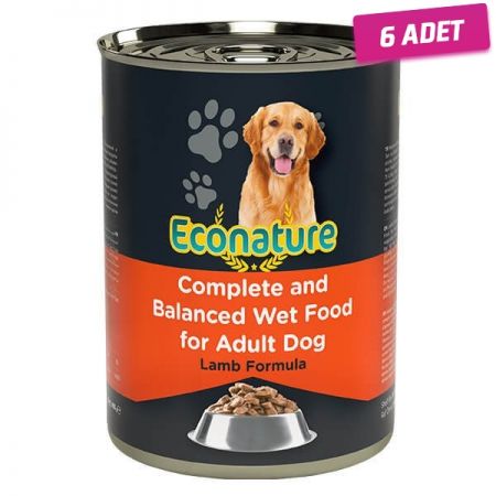 Econature Adult Kuzu Etli Yetişkin Köpek Konservesi 400 Gr - 6 Adet