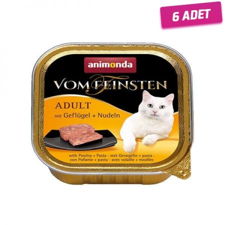 Animonda Kümes Hayvanı ve Makarnalı Yetişkin Konserve Kedi Maması 100 Gr - 6 Adet